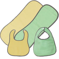 Set of 2 Muslin Bibs and Burp - kadambaby.com
