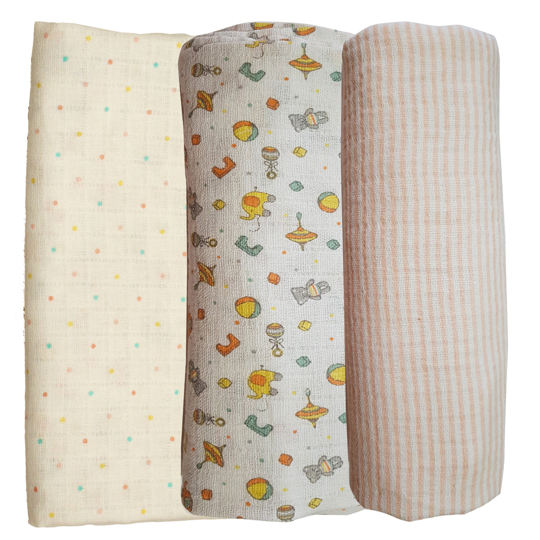 Set of 3 Muslin Swaddle - kadambaby.com