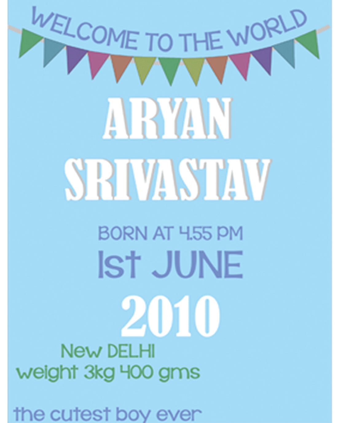 Personalised Birth Poster, Nursery poster, custom wall art - baby Welcome - kadambaby.com