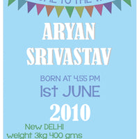 Personalised Birth Poster, Nursery poster, custom wall art - baby Welcome - kadambaby.com