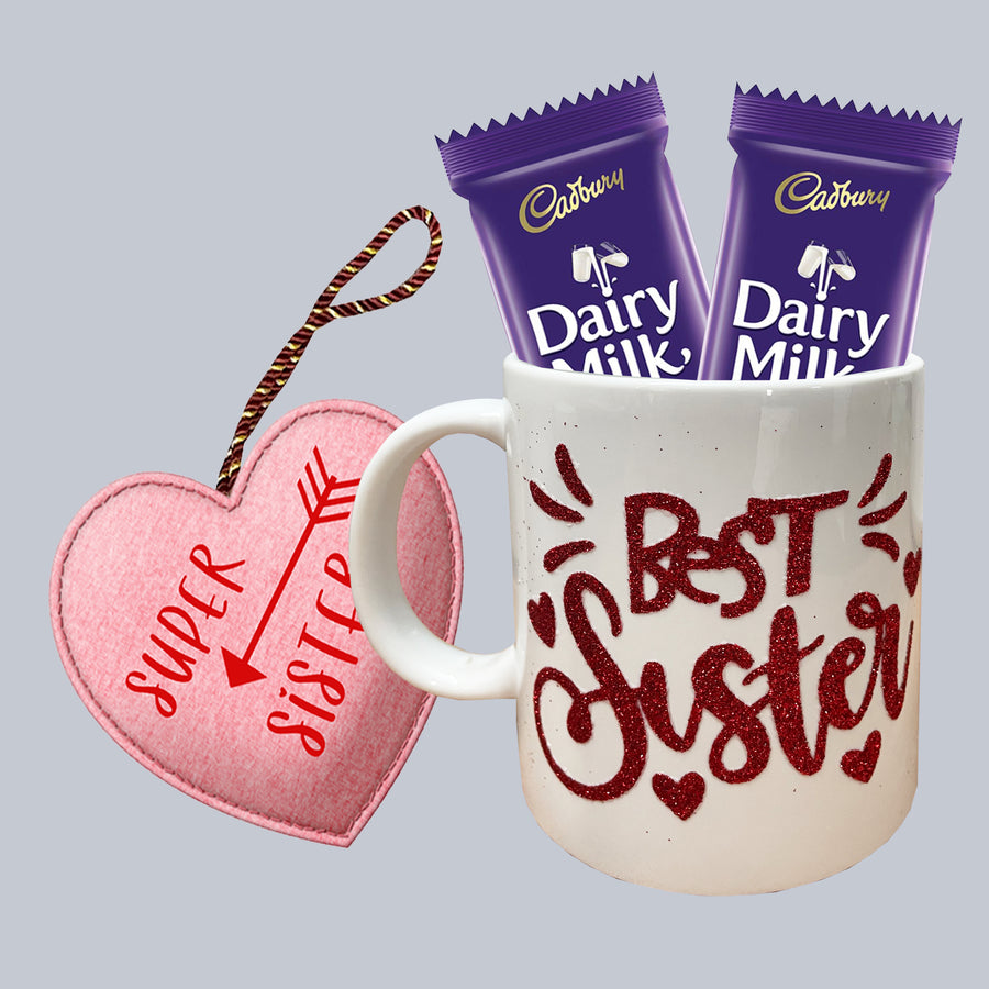 Rakhi Gift Set with Mug Chocolate and felt toy