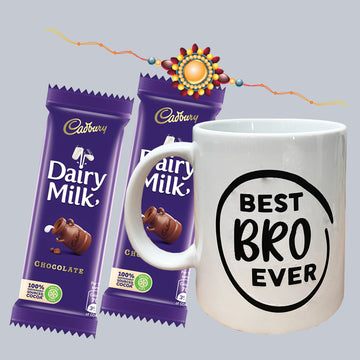 Rakhi Gift Set with Mug Chocolate and Rakhi