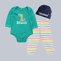 FIRST DIWALI ONESIE SET (0-1 Yrs)