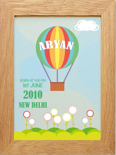 Personalised Birth Poster, Nursery poster, custom wall art - Fly High - kadambaby.com
