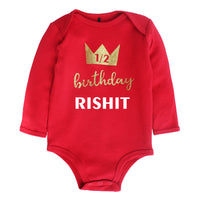 Kadambaby: Personalised 1/2 Birthday Onesie  Birthday Onesie for Newborn Baby